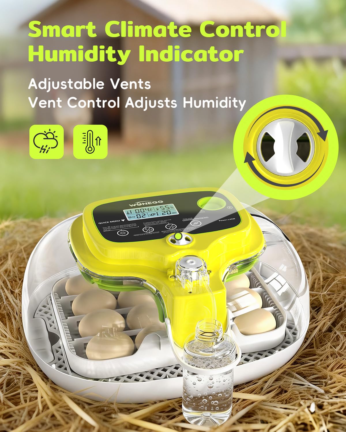 DIGOAKO incubator auto-turner enables hands-off egg rotation for steady hatch prep.