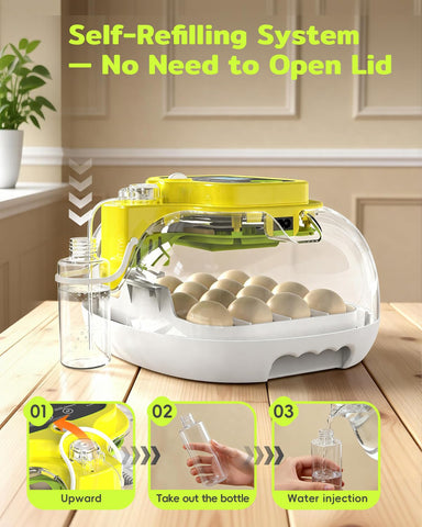 DIGOAKO incubator built-in candler lets you check embryo progress anytime.