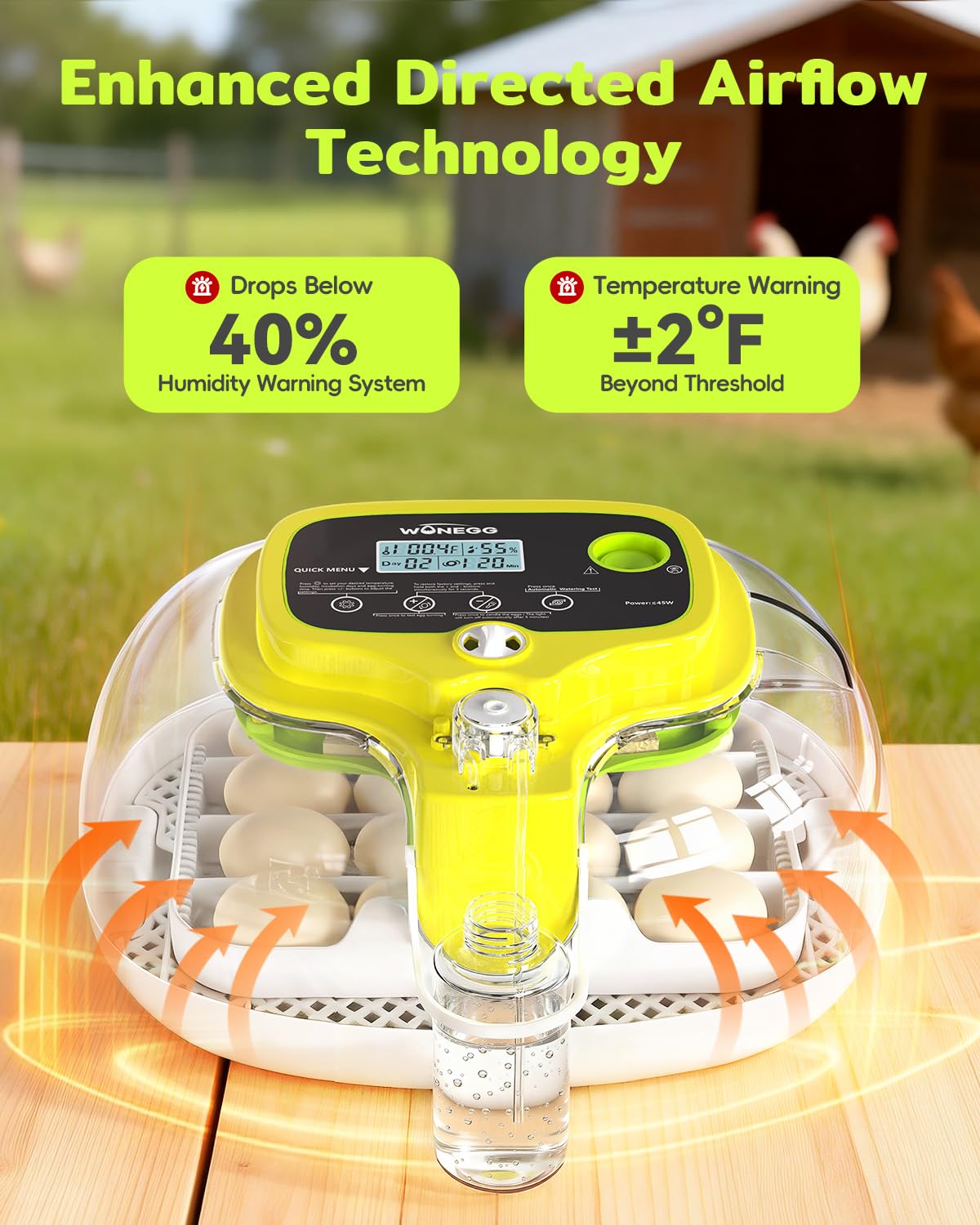 DIGOAKO incubator digital temp humidity display shows clear condition monitoring.