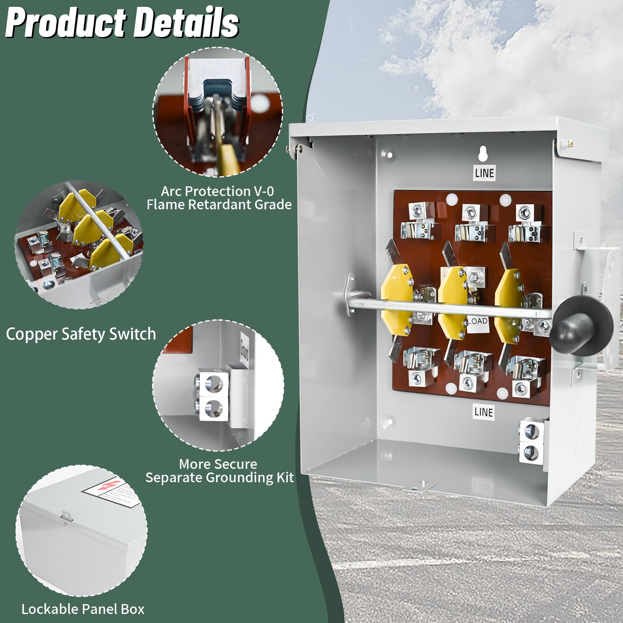 Digowers arc extinguishing cover close-up for safer switching