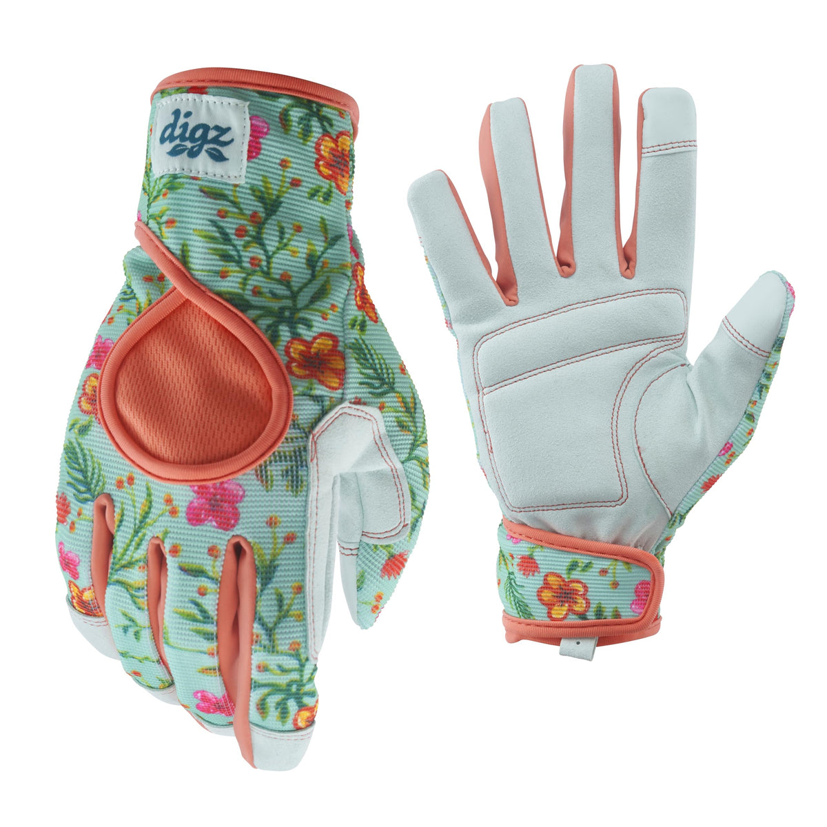 DIGZ women's signature garden gloves with breathable mesh back for cool comfort