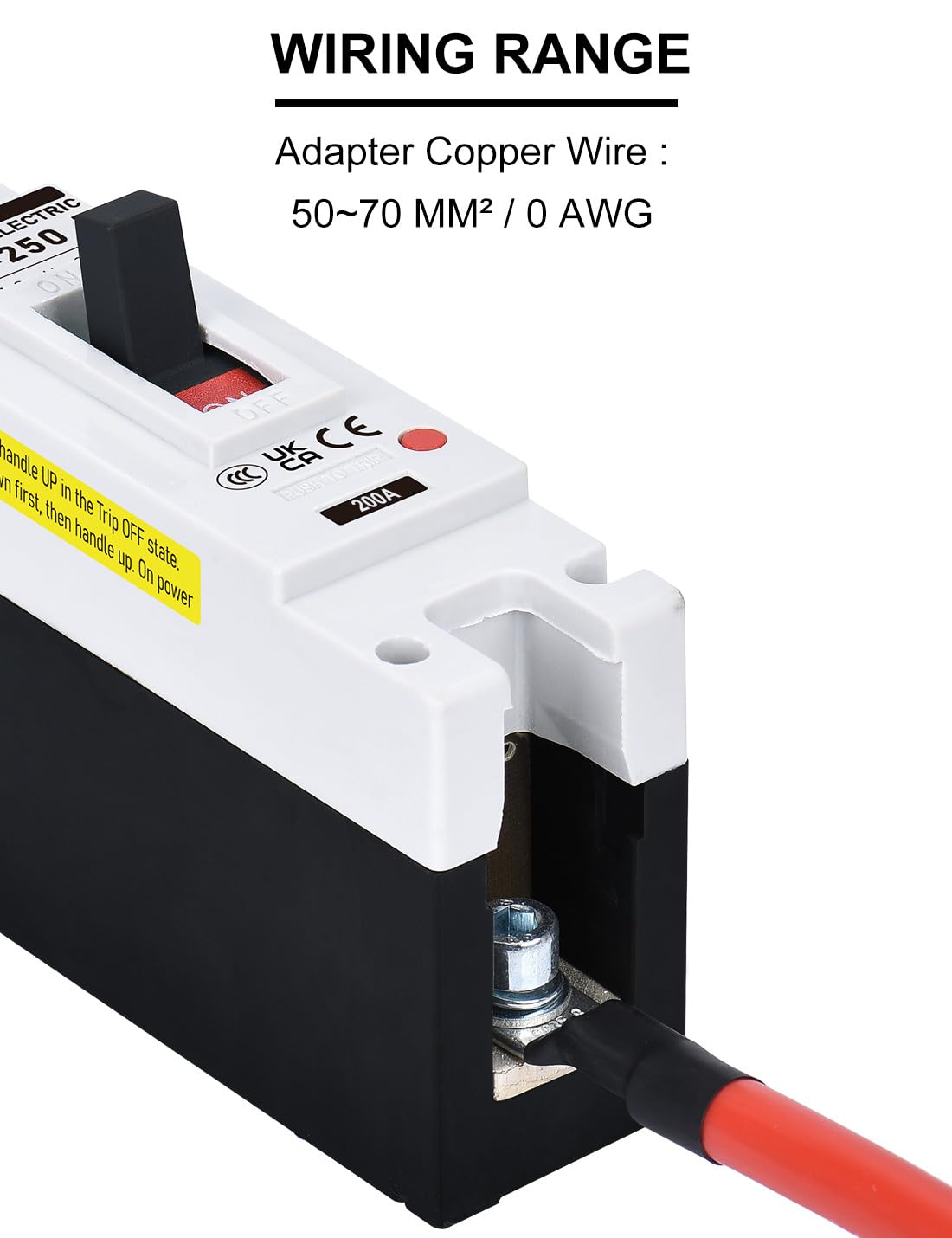 DIHOOL 200 Amp DC Breaker compact panel-mount design.