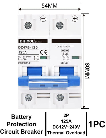 DIHOOL DC breaker terminal wiring for secure connections