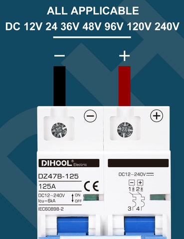 DIHOOL solar disconnect switch panel wiring ready for safe connections