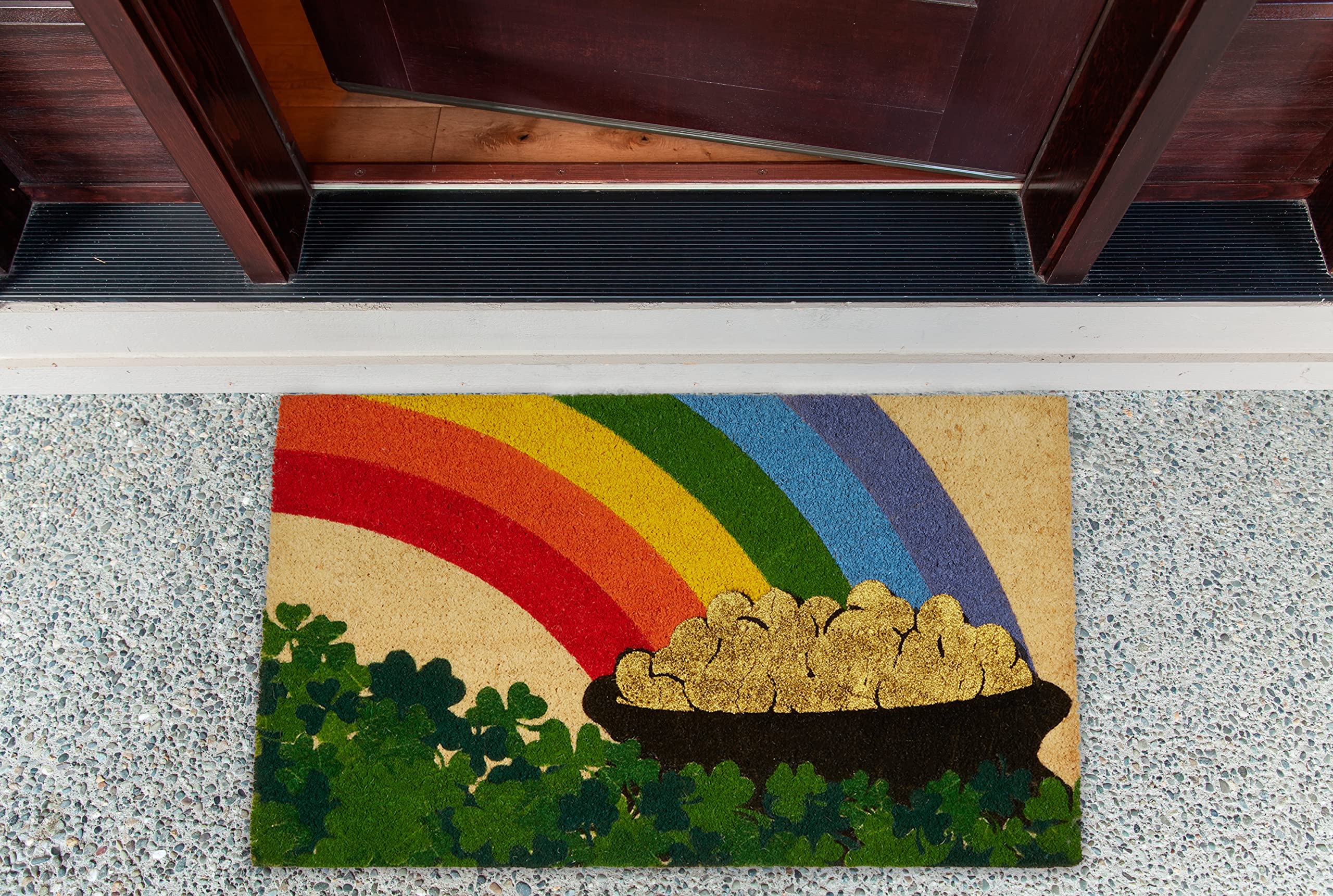 DII natural coir doormat with strong bristles to scrape mud