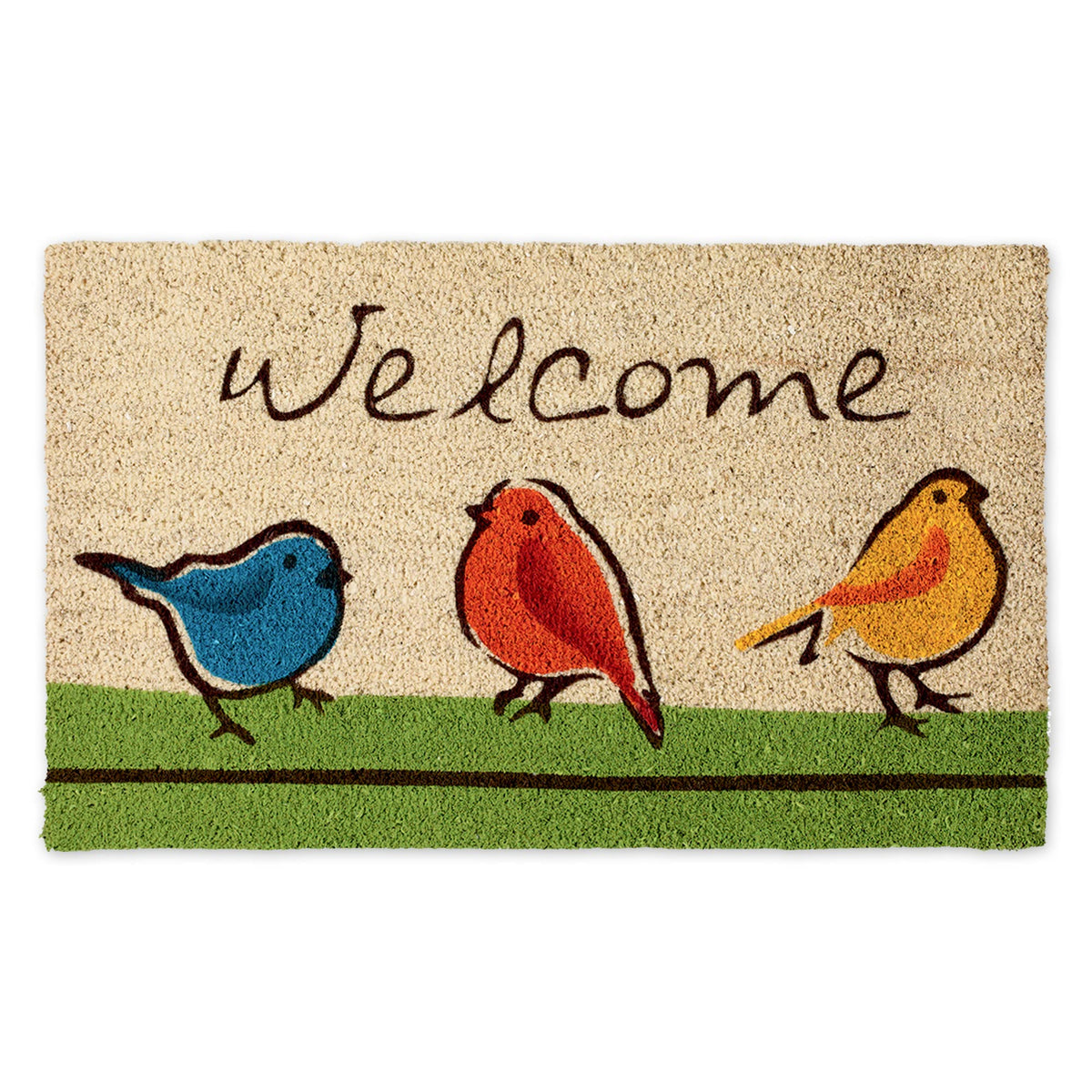 DII Birds design coir doormat at entryway welcomes guests with natural texture