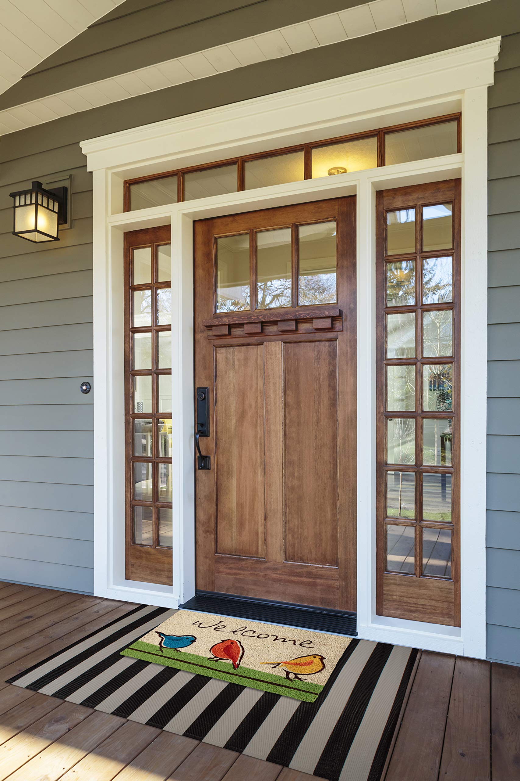 DII birds design mat complements seasonal decor for a welcoming look