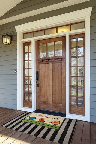 DII birds design mat complements seasonal decor for a welcoming look