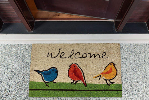 DII outdoor welcome mat shows natural fiber texture ideal for high-traffic porches