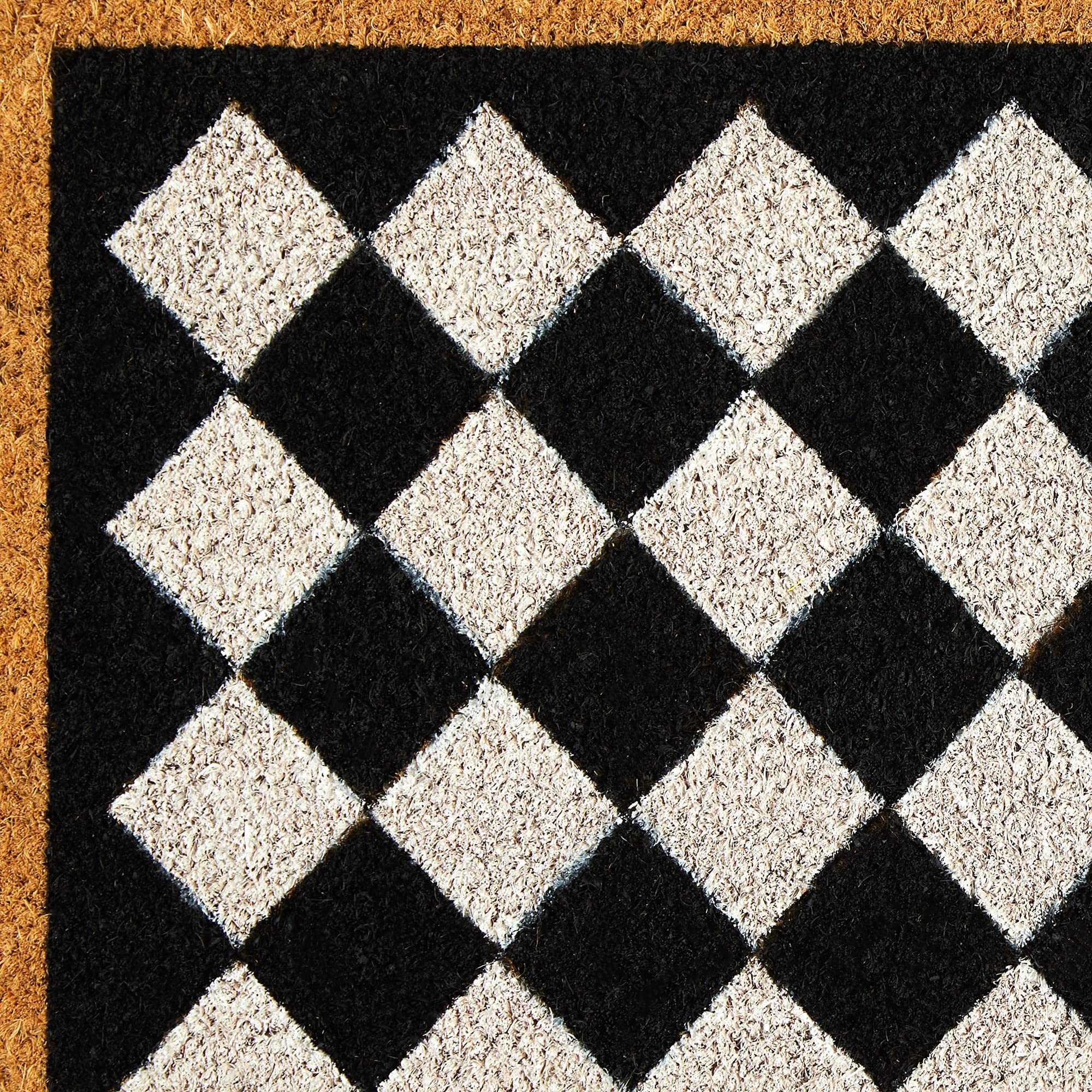 DII geometric doormat with Harlequin design for modern outdoor entry.