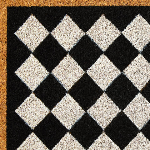 DII geometric doormat with Harlequin design for modern outdoor entry.