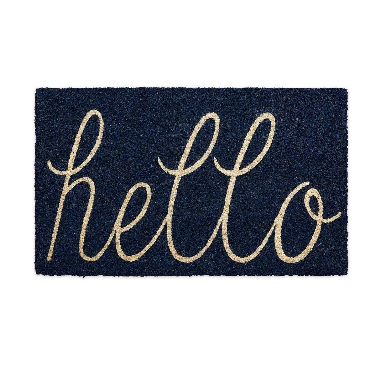 DII Hello Coir Fiber Doormat non-slip backing keeps entry safe and clean.