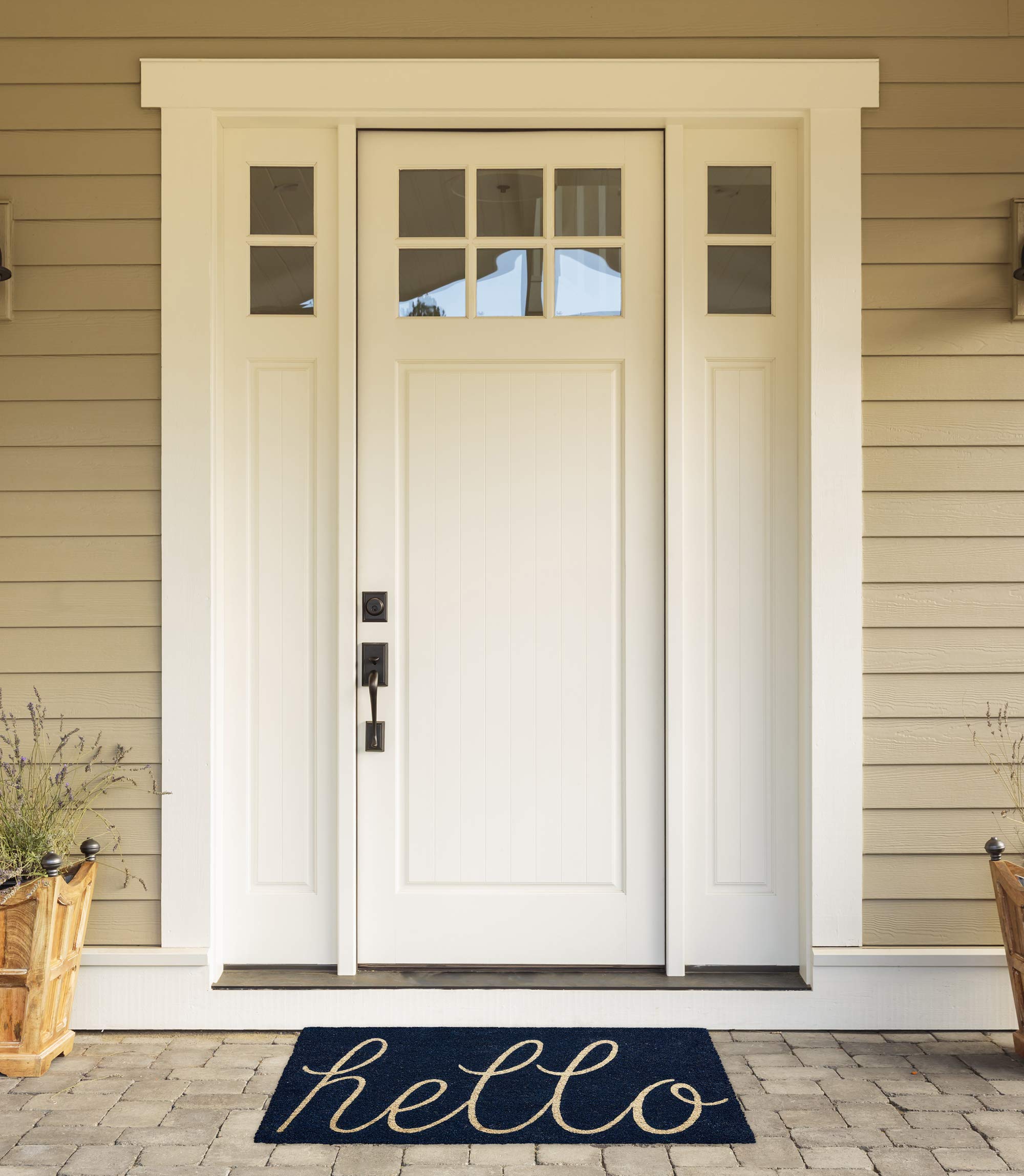 DII Hello Coir Fiber Doormat is pet friendly for busy homes.