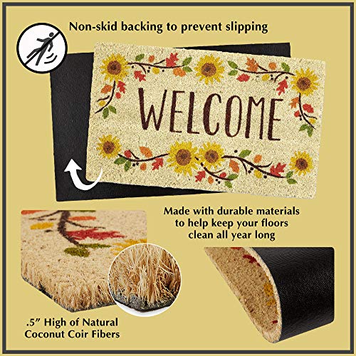DII Rubber Doormat All Weather anti-slip backing providing stable grip