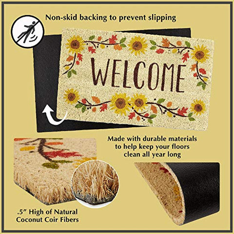 DII Rubber Doormat All Weather anti-slip backing providing stable grip
