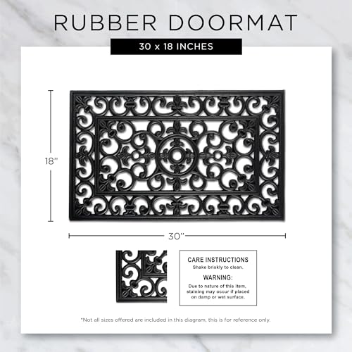 Non-slip backing on the DII all-weather doormat prevents movement during wiping.