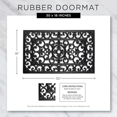 Non-slip backing on the DII all-weather doormat prevents movement during wiping.