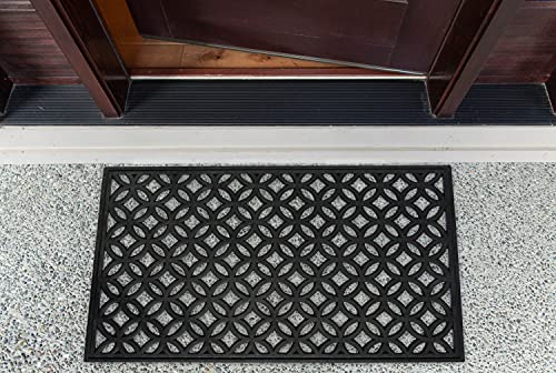 DII rubber doormat anti-slip backing, helps keep shoes from skidding on wet floors