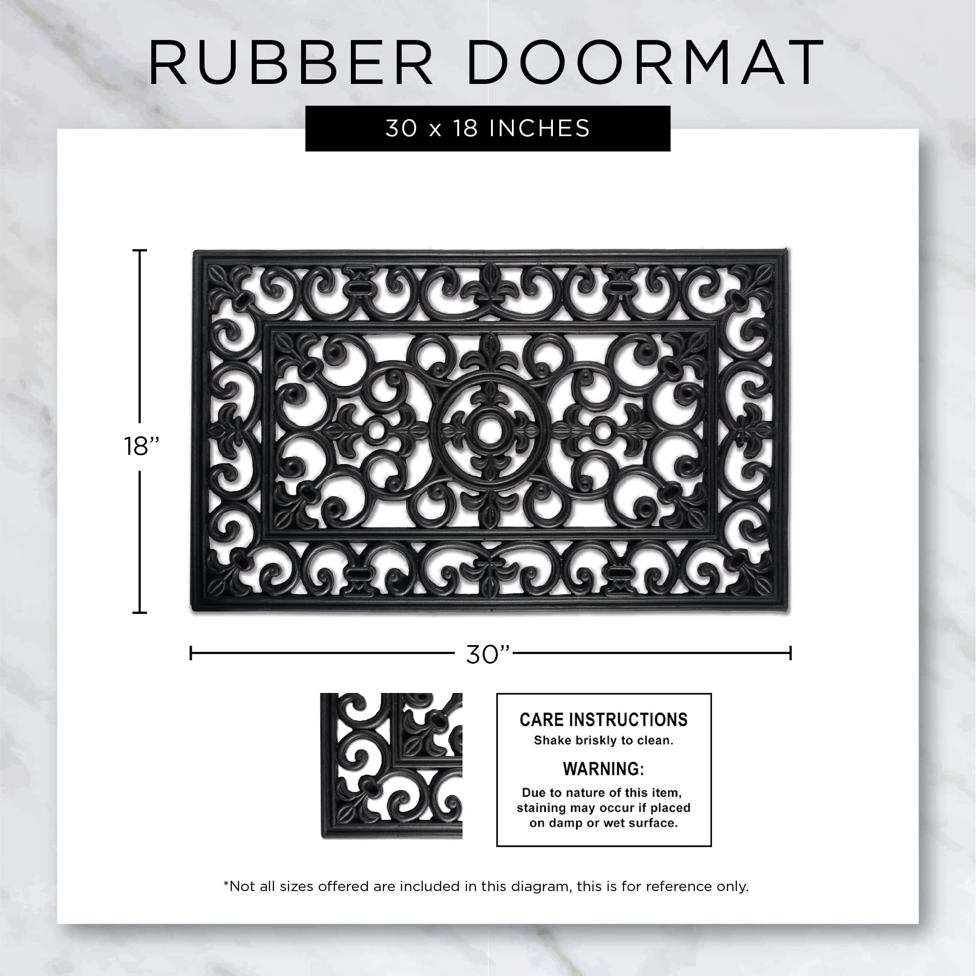 DII rubber doormat dirt-trap lattice captures dirt and grit before you enter