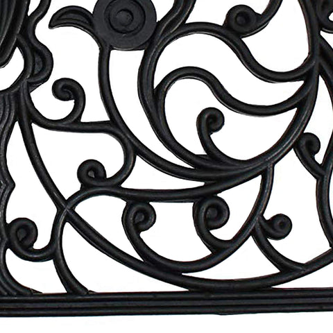 DII decorative black doormat enhances front door entrance