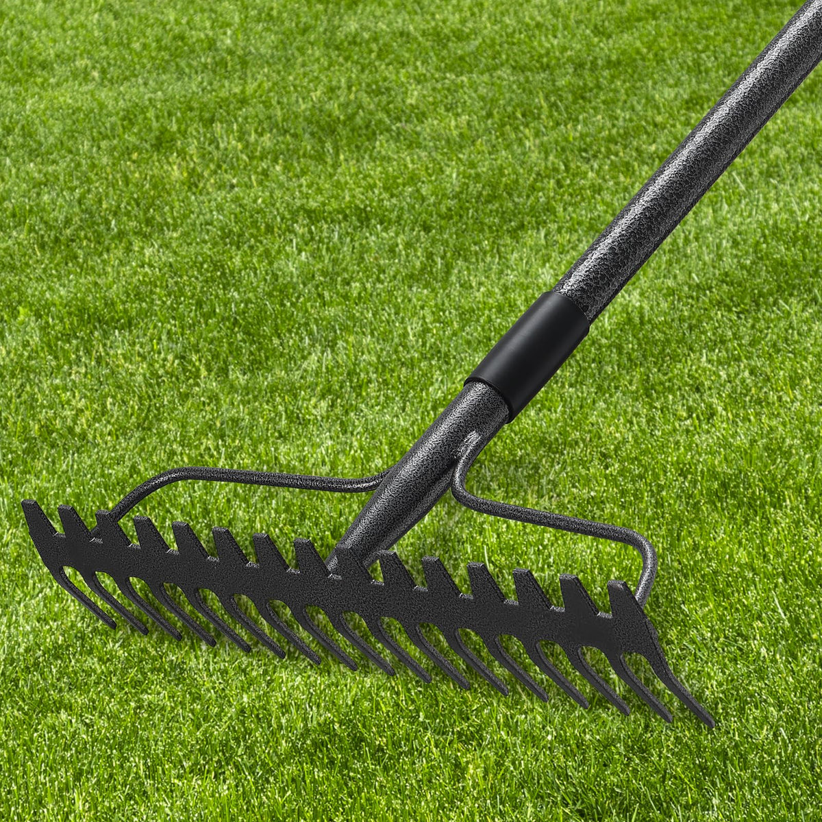 DIIG 63-inch bow rake head ready for loosening compacted soil