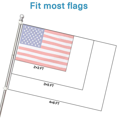 DIIG adjustable flagpole rings used for flexible flag sizing outdoors.