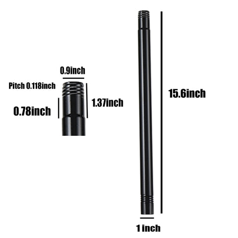 DIIG stainless steel extension rod in black, ideal for curtain rods with secure support.