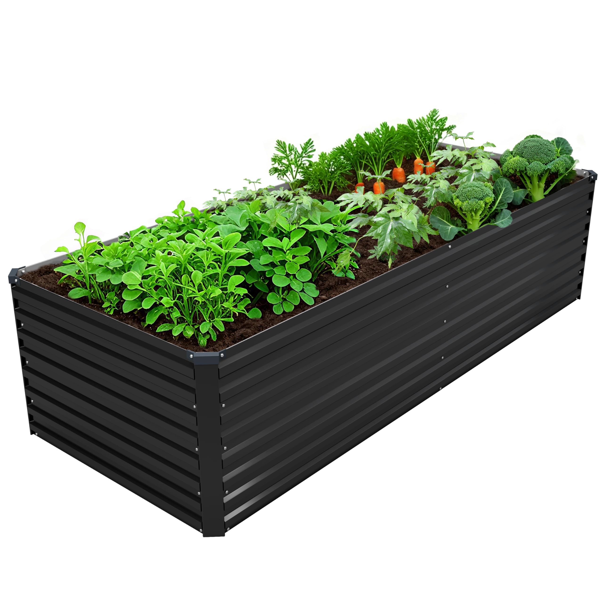 DIIYIV 8x2x2ft galvanized raised bed assembly enhances yard setup.
