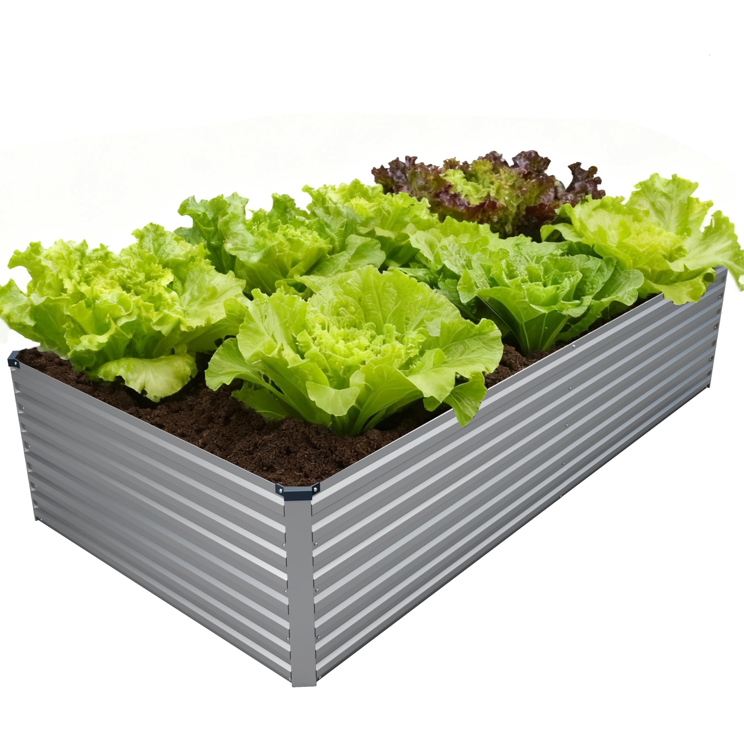 DIIYIV 8x4x2ft galvanized raised bed assembly showing sturdy, tool-free setup.