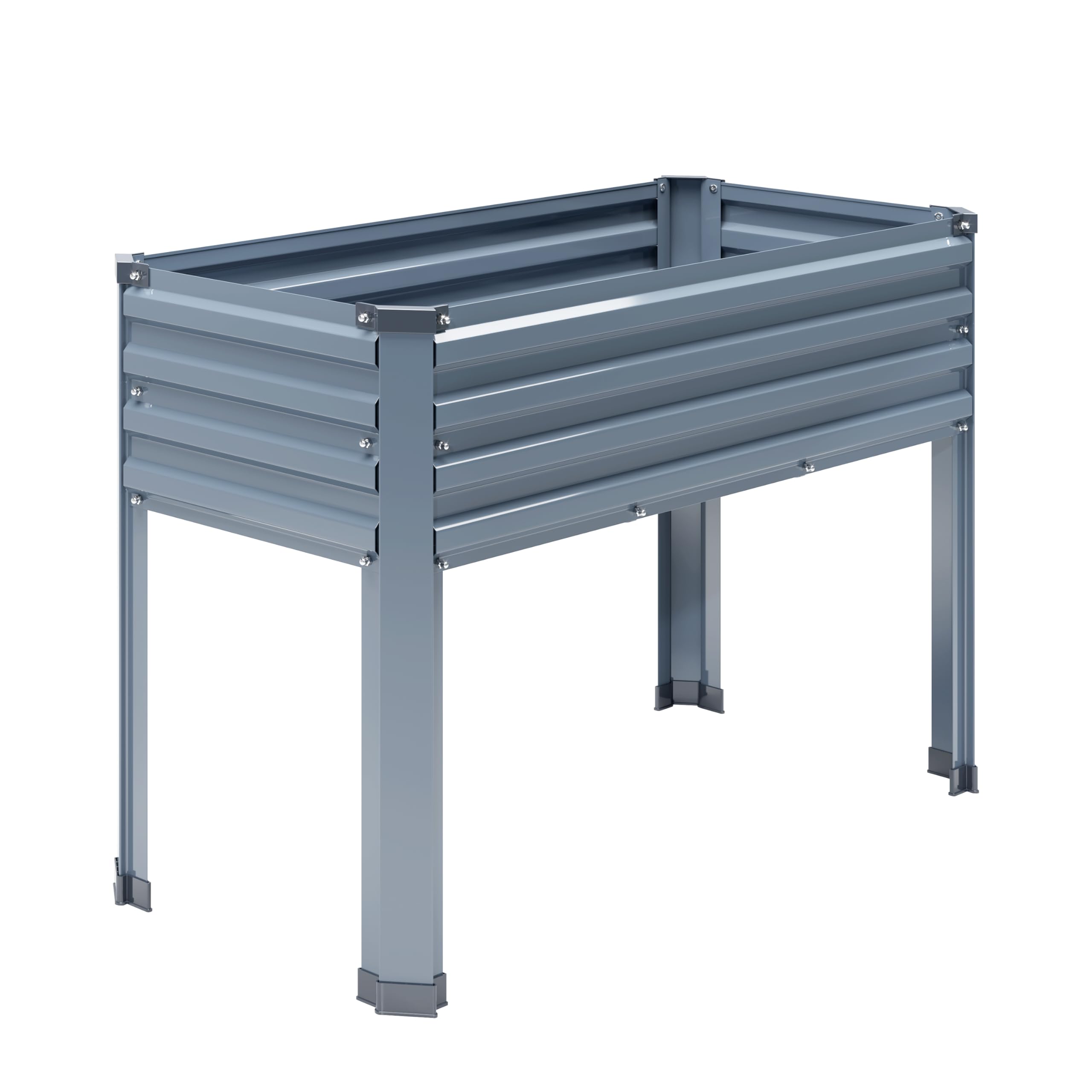 DIIYIV galvanized raised garden bed with legs for stable outdoor planting