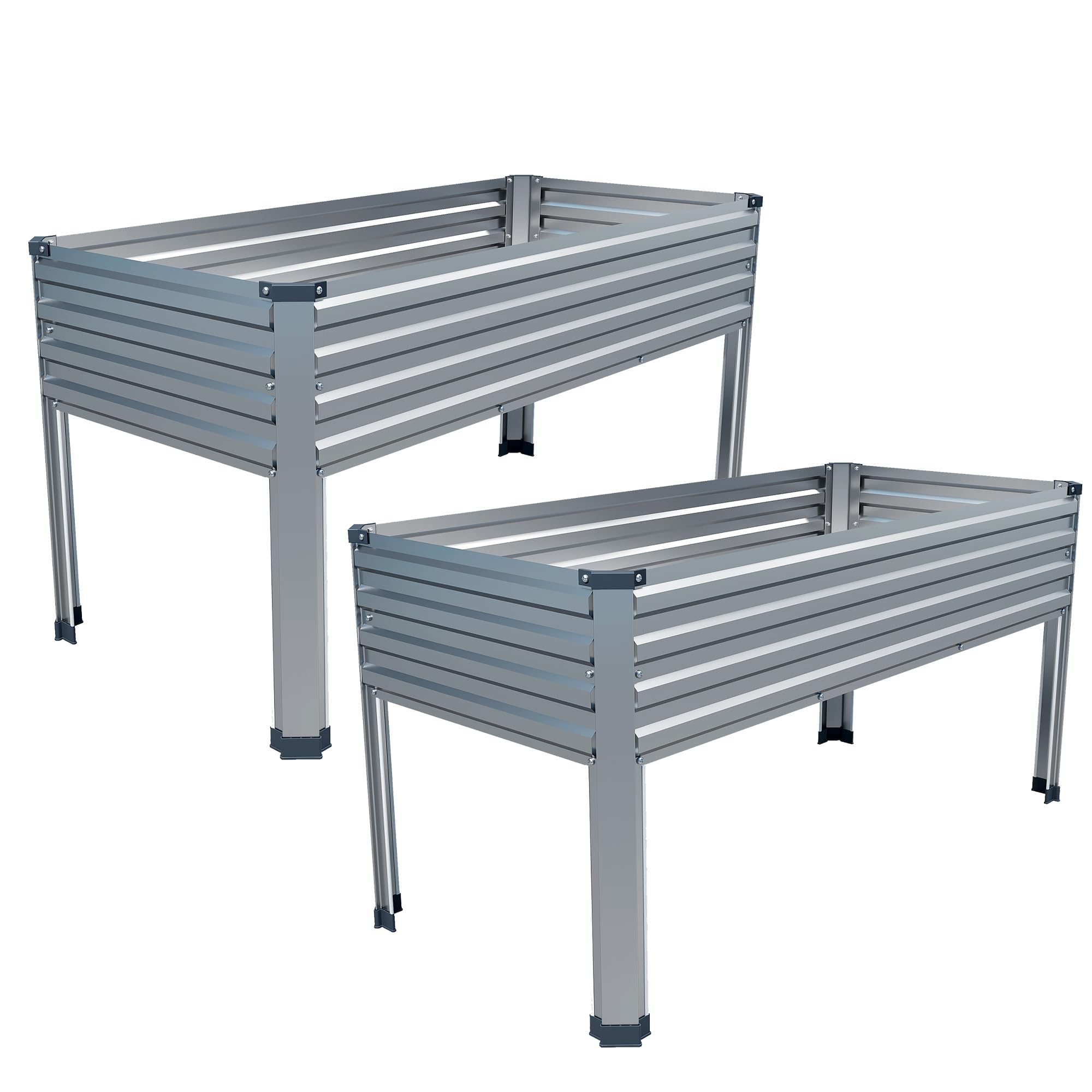 DIIYIV galvanized raised garden bed with legs provides elevated soil for patio gardening.