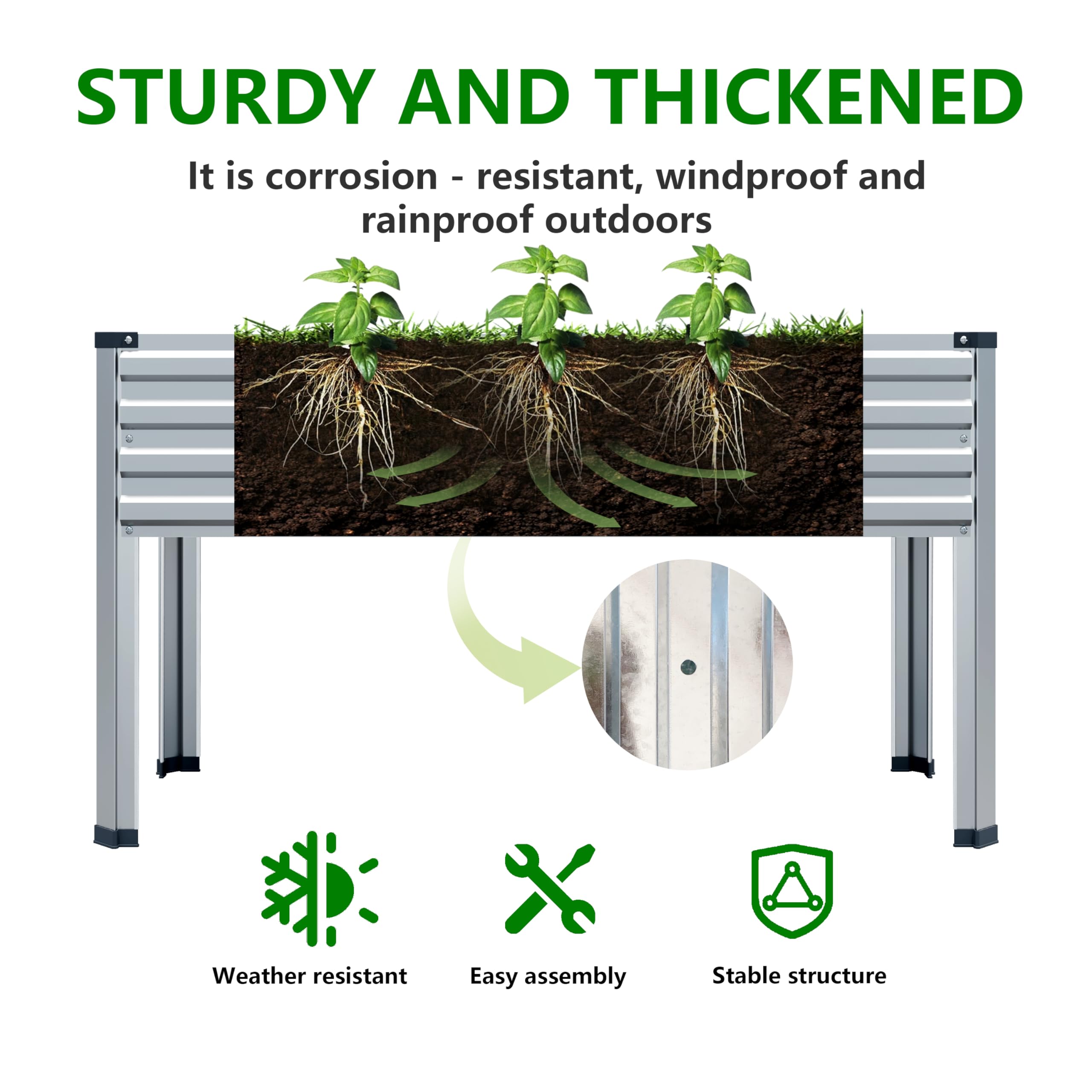 DIIYIV two-piece assembly garden bed enables quick, tool-free setup.