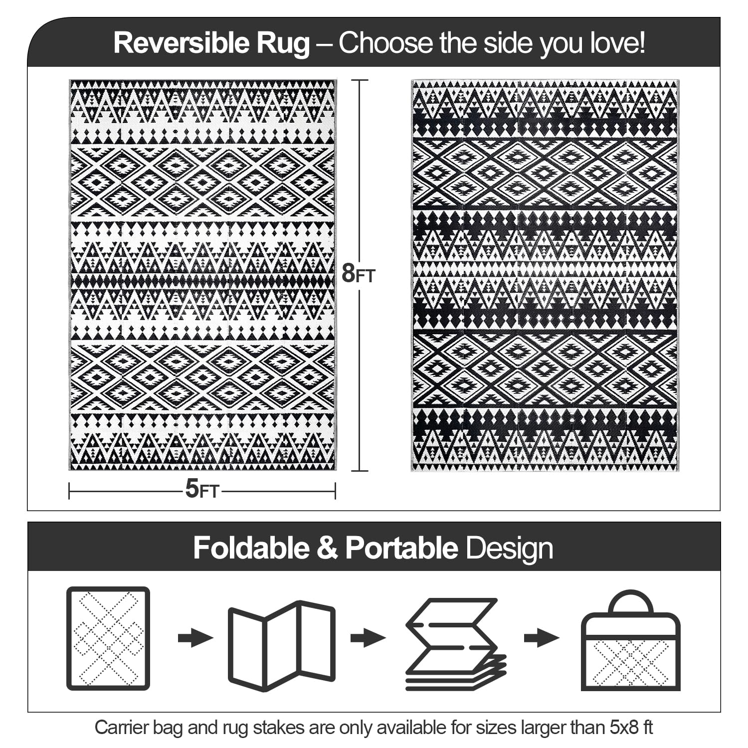 DiiKoo outdoor rug texture close-up showing durable polypropylene fibers