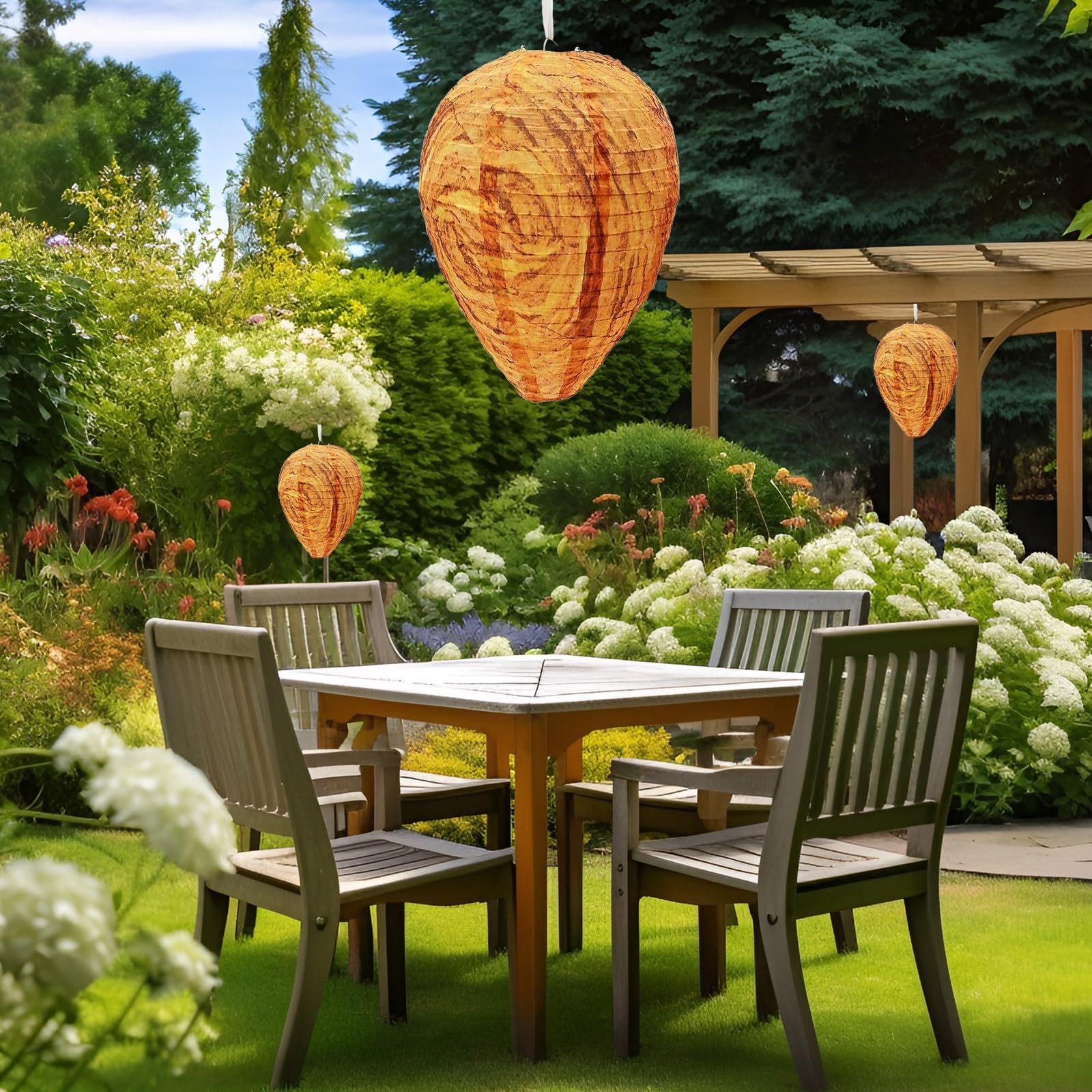 Diimoy fake wasp nest orange built to withstand harsh outdoor conditions.