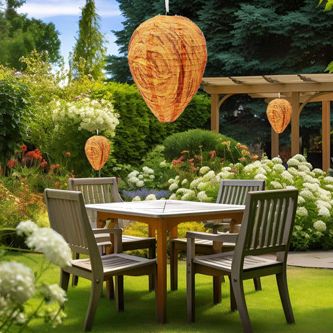 Diimoy fake wasp nest orange built to withstand harsh outdoor conditions.