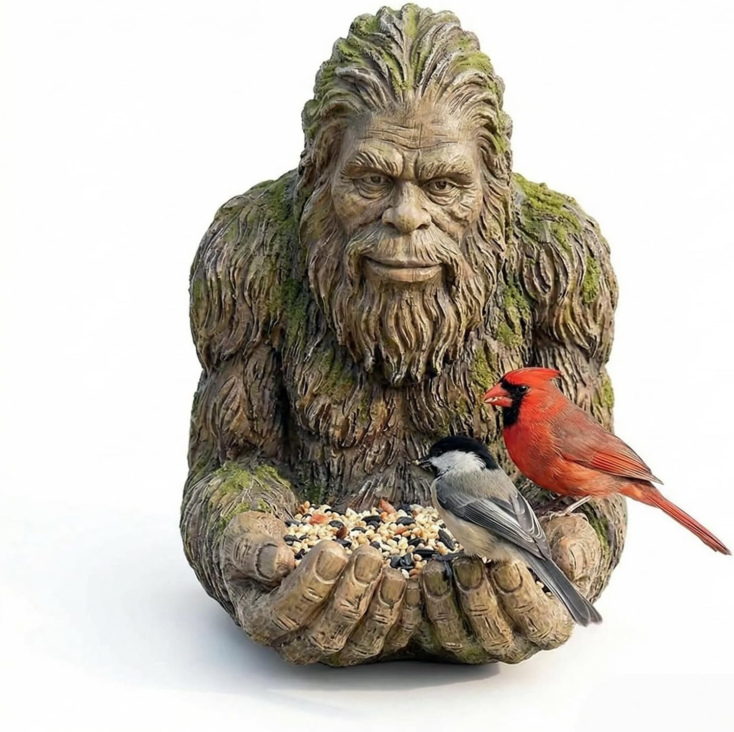 Diinou Bigfoot Bird Feeder outdoors with a wide trough inviting visiting birds.