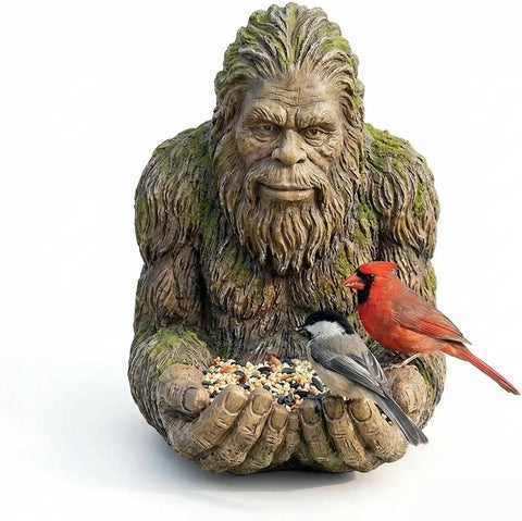 Diinou Bigfoot Bird Feeder outdoors with a wide trough inviting visiting birds.
