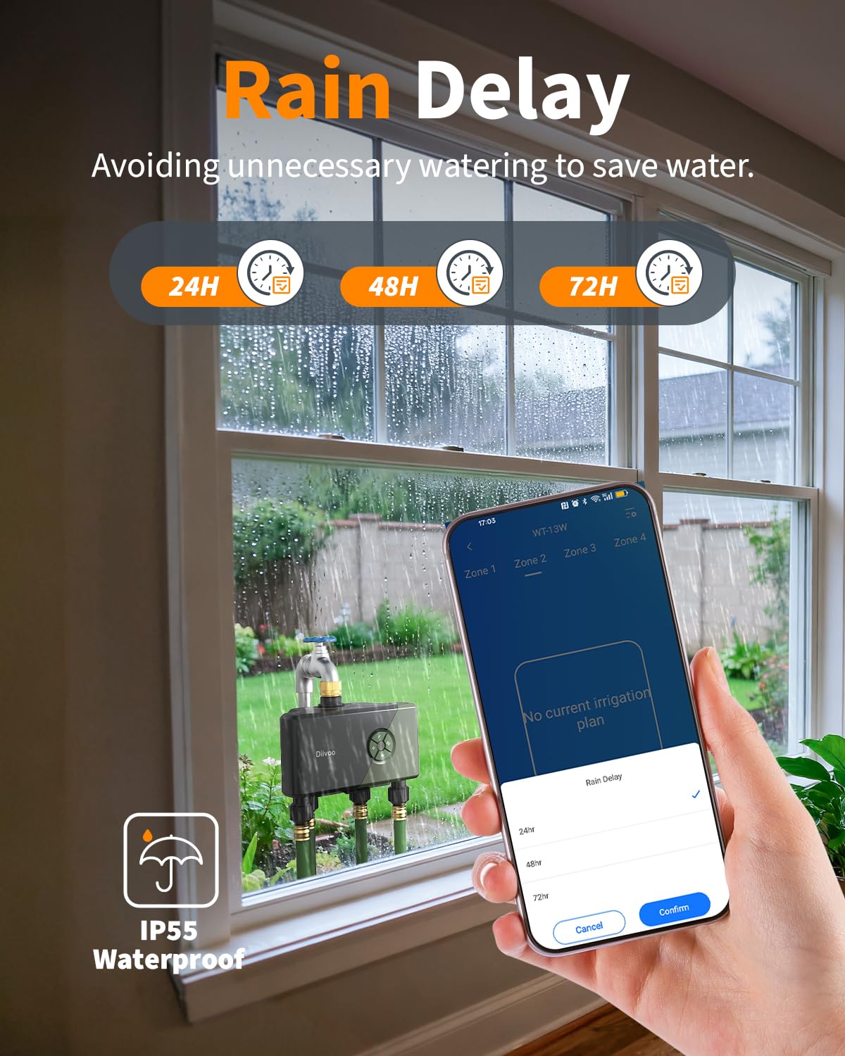 Diivoo calendar view with 24 schedules for irrigation planning