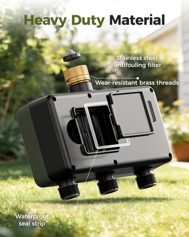 Diivoo Brass timer battery compartment demonstrates long life with AA batteries