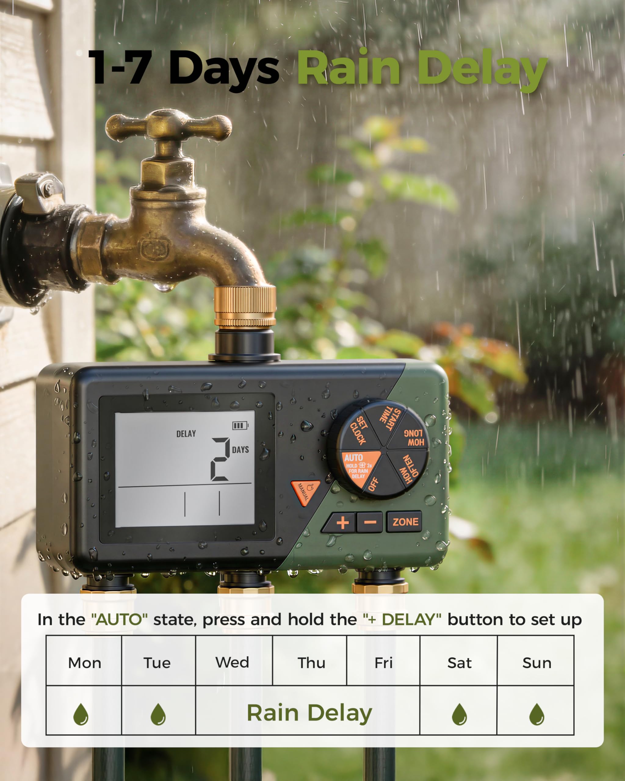 Diivoo Brass timer weatherproof body suited for outdoor use