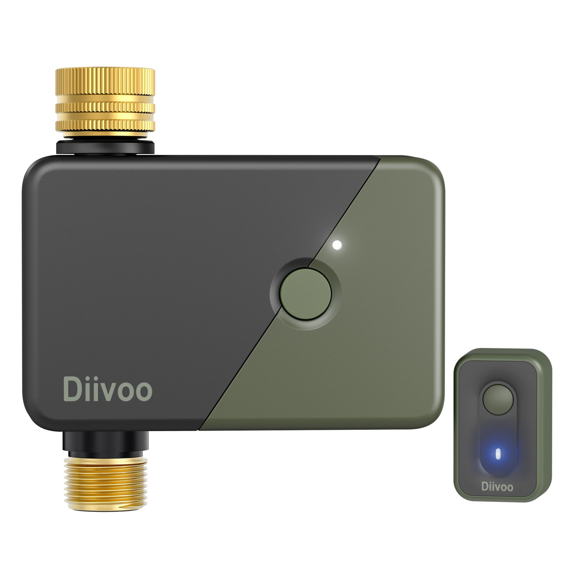 Diivoo brass WiFi water timer setup with durable connectors for reliable irrigation.