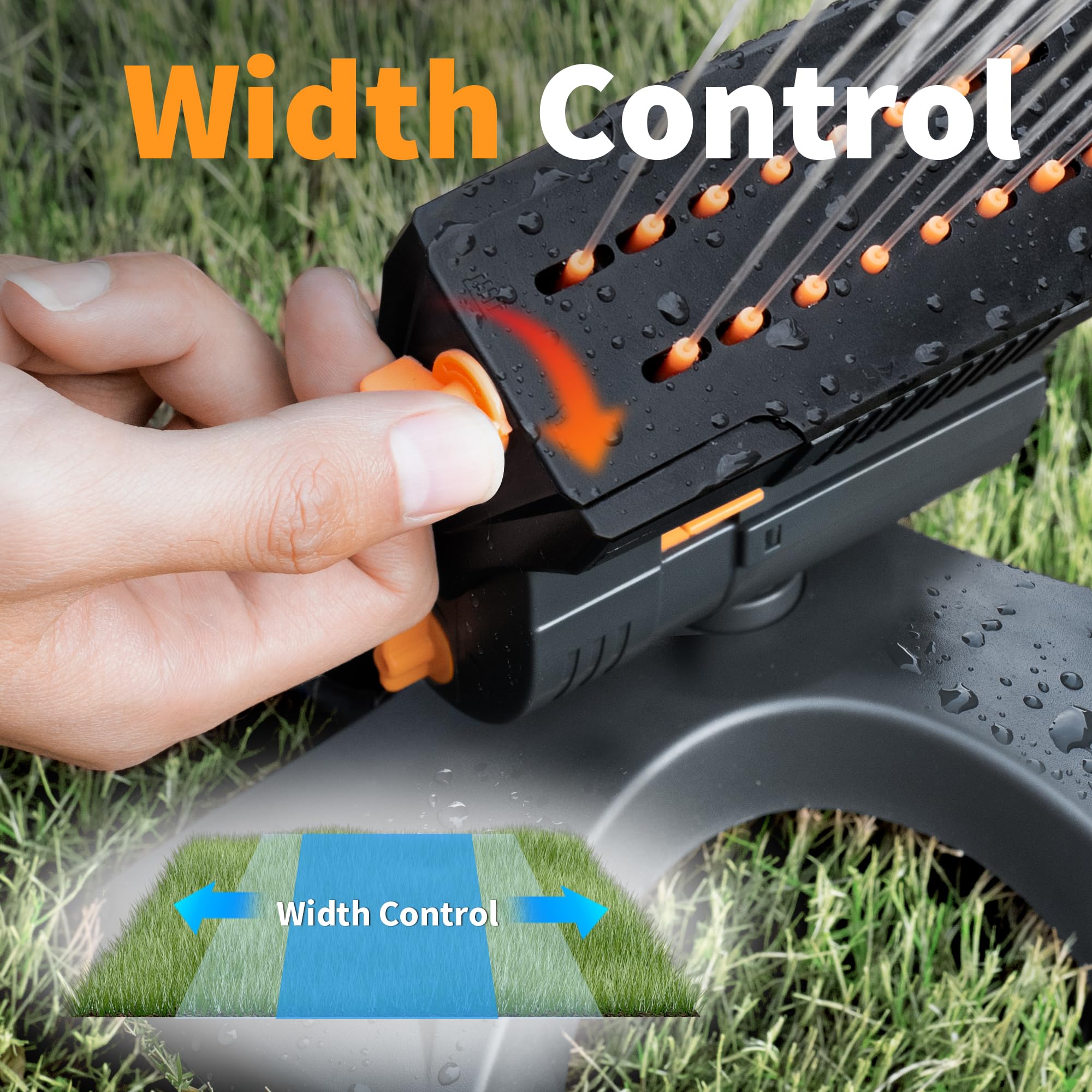 Diivoo mini turbo oscillating sprinkler-adjustable flow demonstrates easy water control for varied yards.