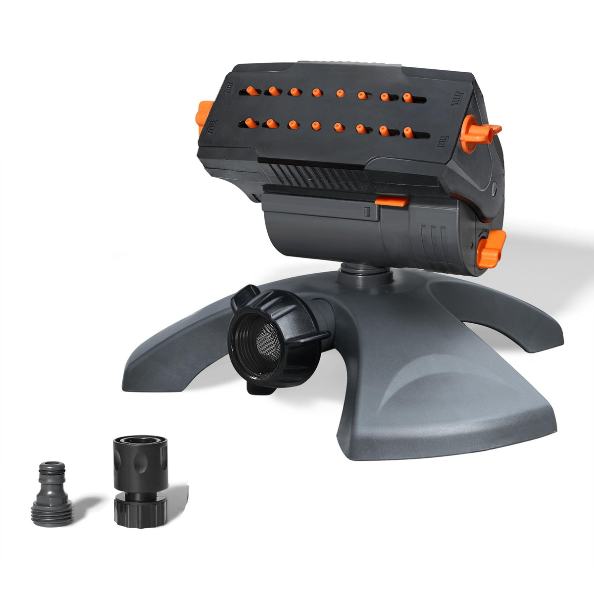 Diivoo mini turbo oscillating sprinkler base view illustrating weighted base stability for even watering.