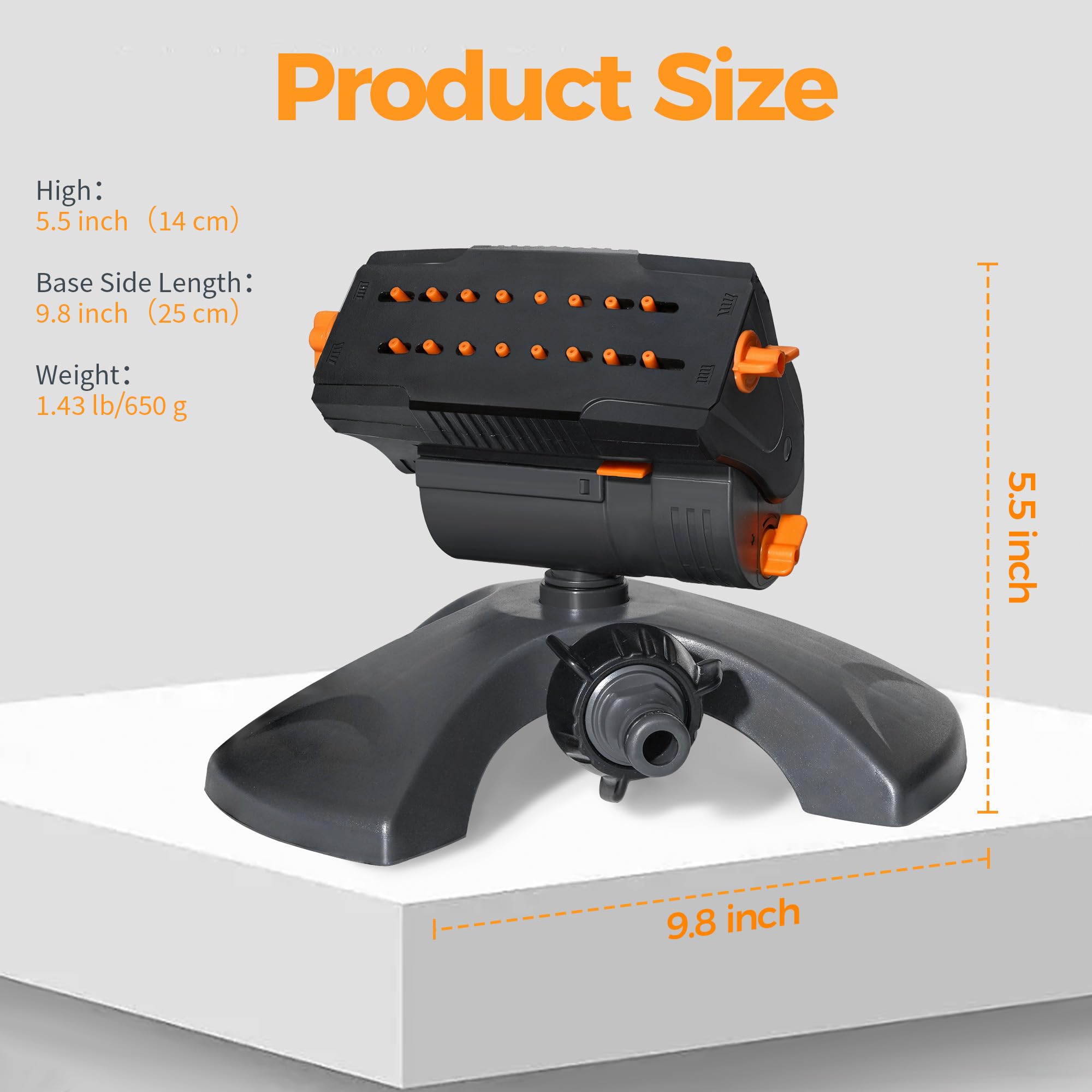 Diivoo mini turbo oscillating sprinkler-in-use captures rain-like coverage across a lush lawn.