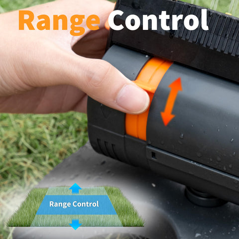 Diivoo mini turbo oscillating sprinkler-weighted-base close-up highlights durable ABS construction.