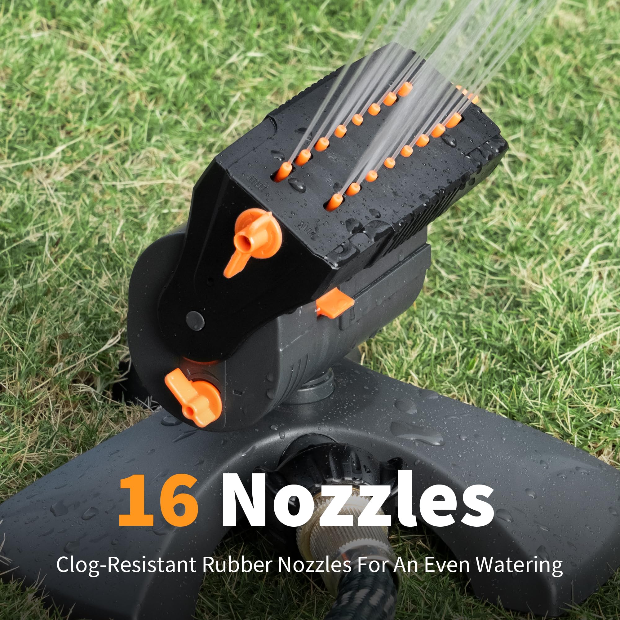 Diivoo mini turbo oscillating sprinkler wide-range angle demonstrates adjustable width for tailored coverage.