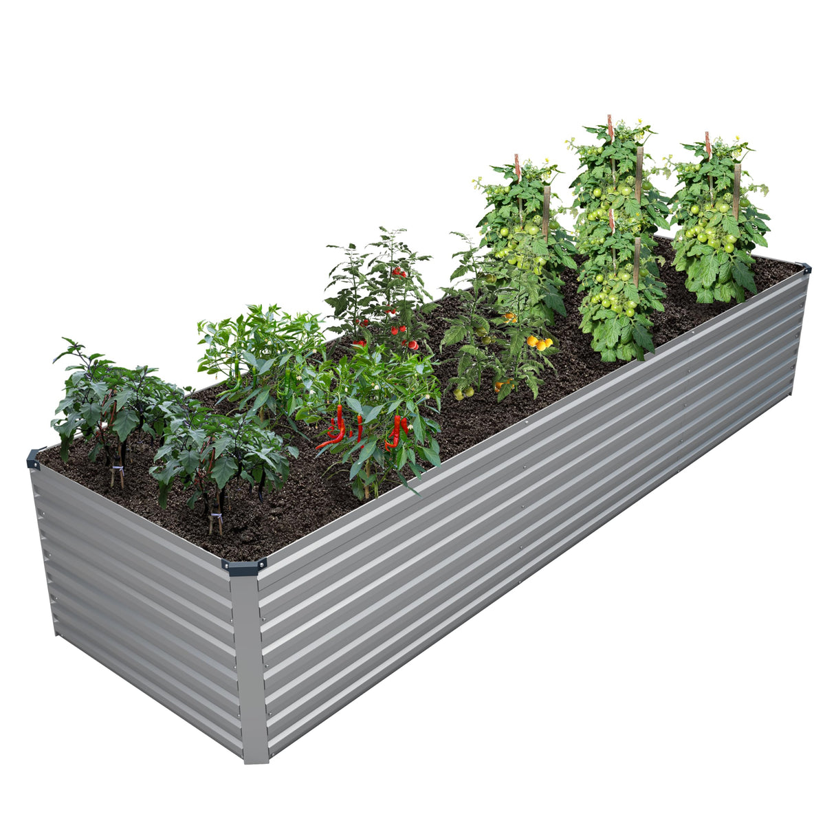 DIIYIV galvanized raised garden bed assembly demonstrates a sturdy, tool-free setup for outdoor planting.