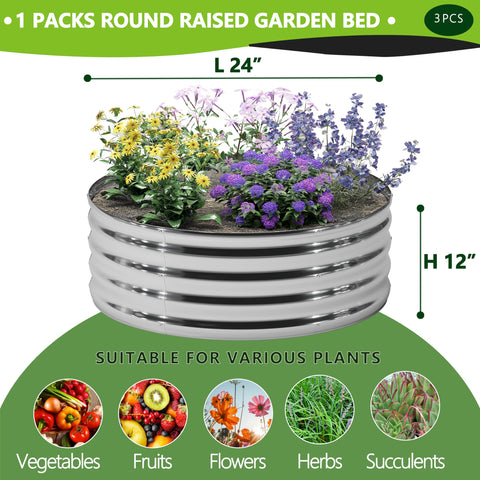 DIIYIV 3pc raised bed 2x2x1ft ideal for compact veggies