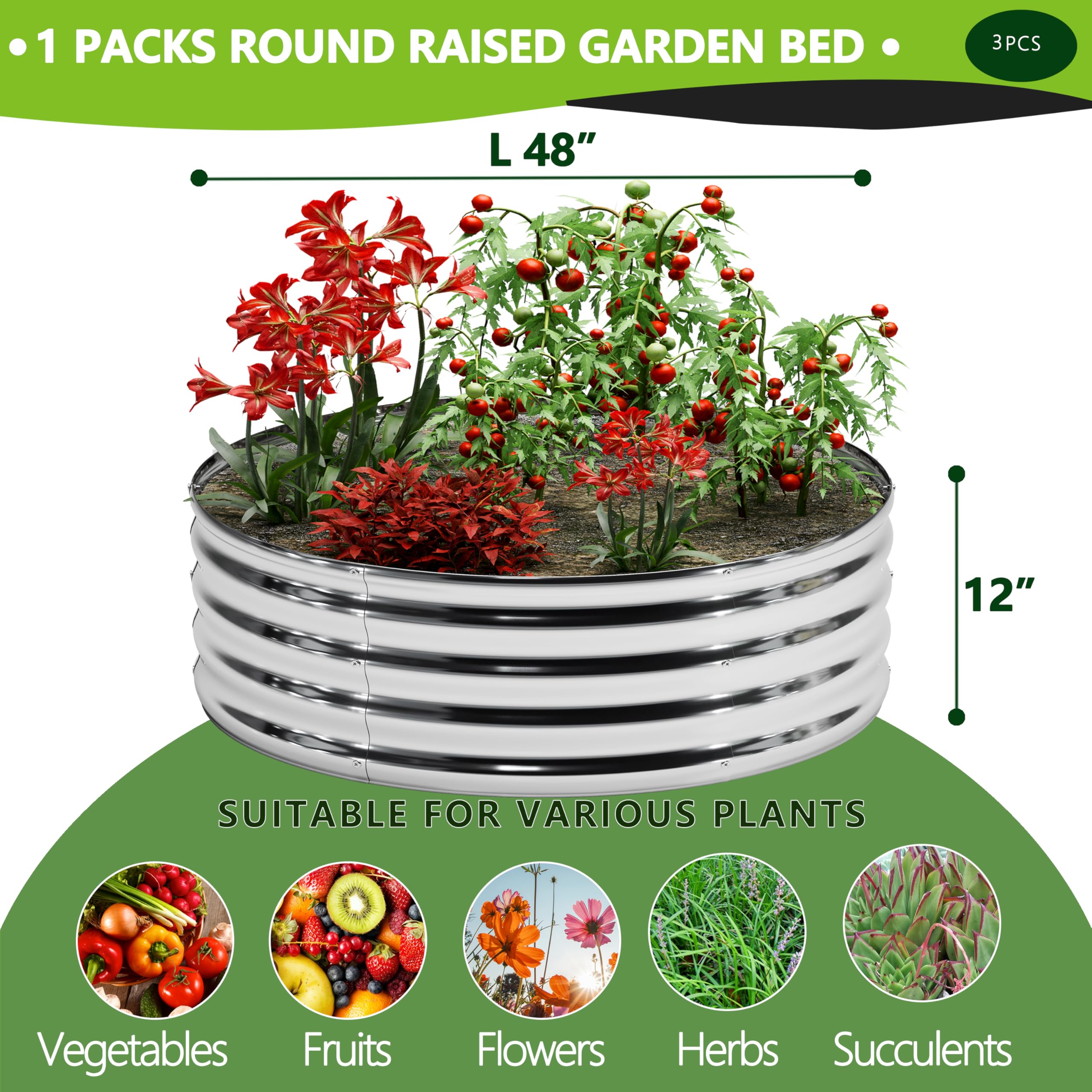 DIIYIV 4x4x1ft raised bed with reinforced corners ready for vegetables.