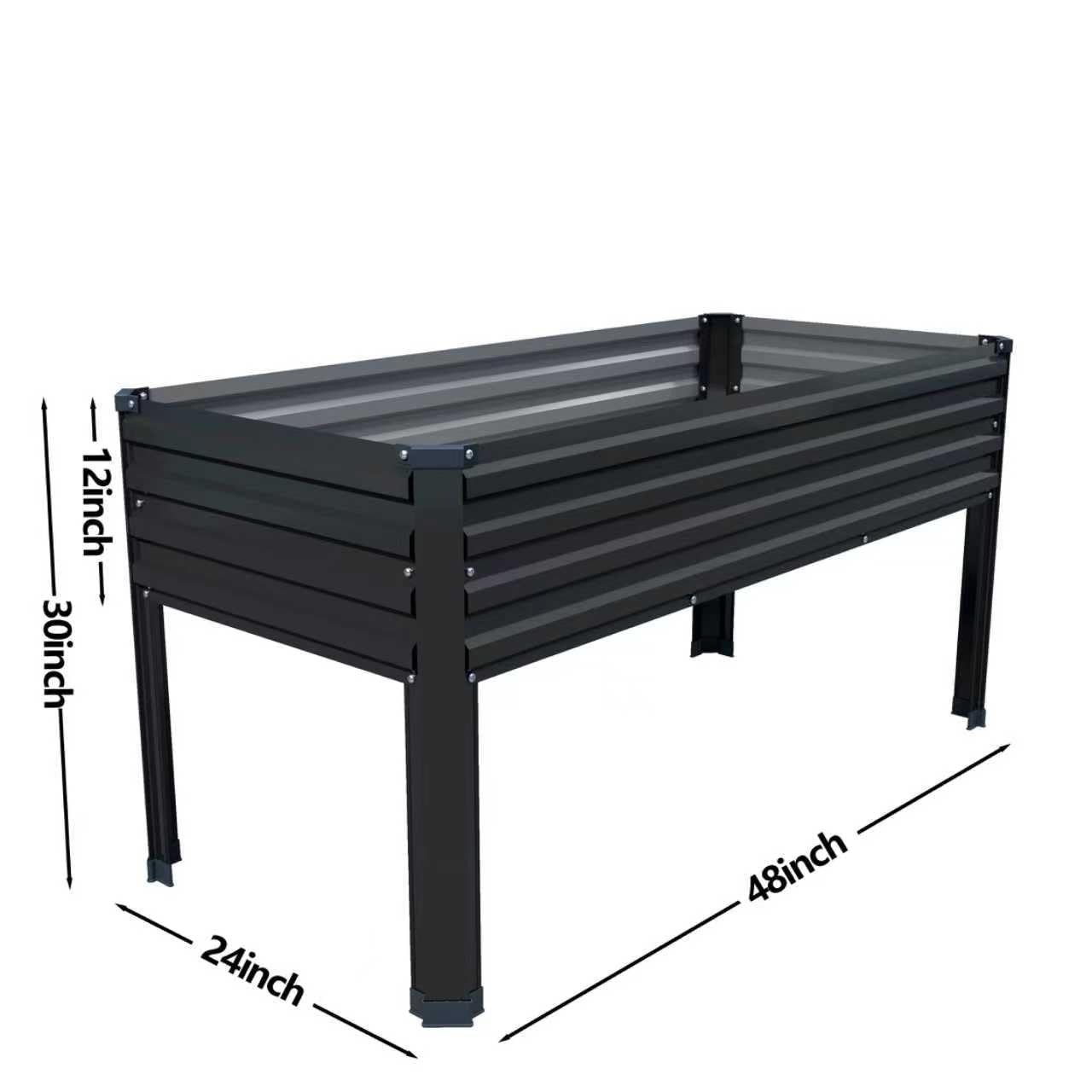 DIIYIV black-finish raised bed for durable outdoor use.